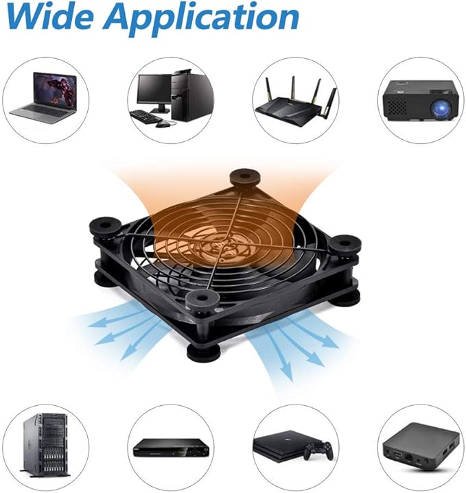 USB 120mm Quiet Fan, 5V USB Portable Cooling Fan for Flat Panel TV Receiver Router DVR PlayStation Xbox Computer Cabinet Cooler