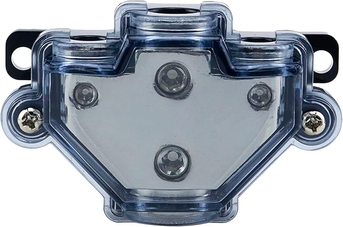 1pc Distribution Block 1 in 3 Ways Out Power Distribution Block Car Audio 1x4 Gauge Input 3x8 Gauge Output Ground Distribution Block for Automotive