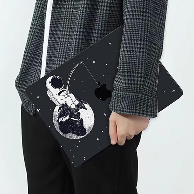 Compatible with MacBook Pro 13 inch Case 2022 2021-2016 A2338 M2/M1 Chip A2251 A2289 A2159 A1989 A1706, Pattern Plastic Hard Shell Keyboard Cover Screen Film Webcam Cover, Astronaut Earth