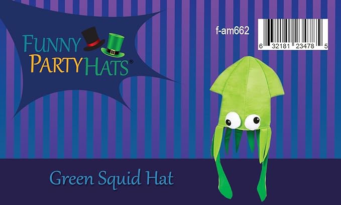 Funny Party Hats Squid Hat - Funny Fun and Crazy Hats in Many Styles