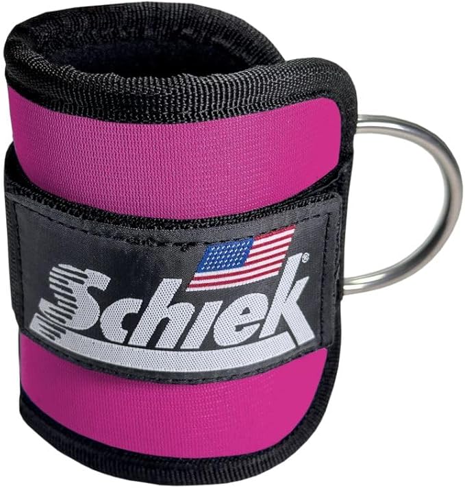 Schiek Sports 1707 Ankle Cuffs - Ideal for Glute Kickbacks and Cable Machine Workouts - Durable and Built To Last