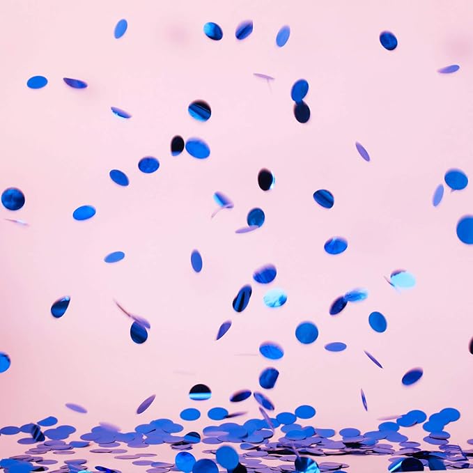 TecUnite Round Tissue Paper Table Confetti Dots for Wedding Birthday Party Decoration, 1.76 oz(Sapphire Blue Foil Confetti,1.5 cm)