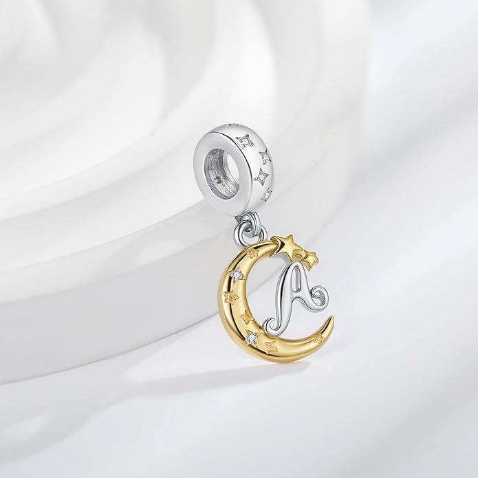 925 Sterling Silver Letter Charms fit Pandora Charms Bracelets fit Women Christmas Birthday Gift
