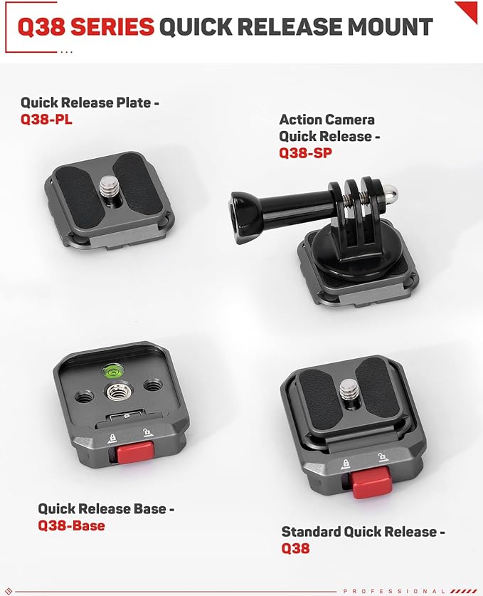 IFOOTAGE Q38 Quick Release Plate, Camera Quick Release, Tripod Mount Quick Release System, QR Adapter for DSLR, Tripod, Monopod, Slider, Stablizer, Quick Release Camera Mount, Q38