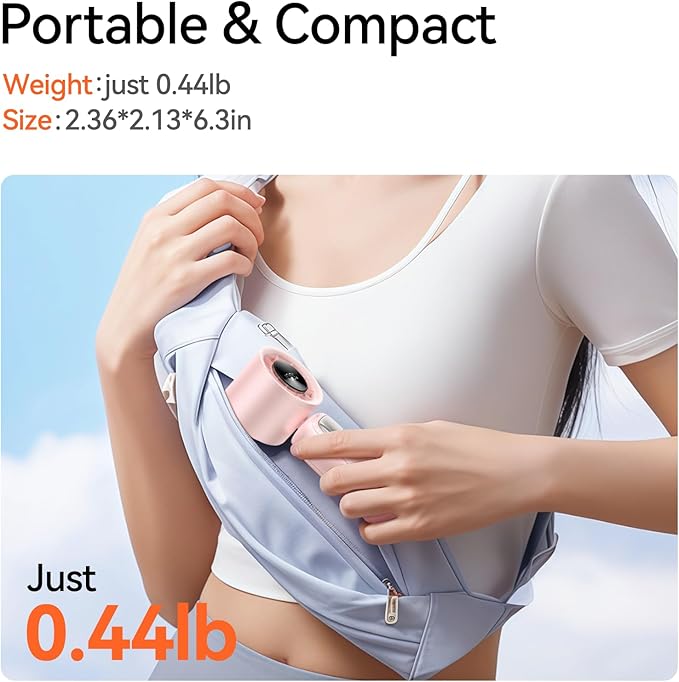 3-in-1 Portable Handheld Turbo Fan-100 Speeds, 15000 RPM, 10Hrs Cooling, LED Display, 90° Rotation, USB Rechargeable Battery Powered, Mini Foldable Hand Held Personal Fan for Women Men (Pink)