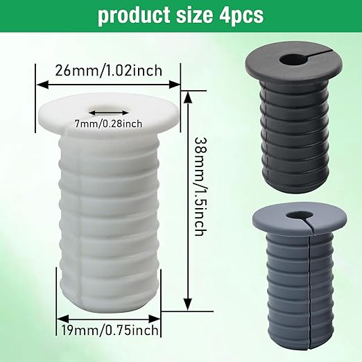 4pc Starlink Cable Grommet 3/4" Silicone Anti-Slip Waterproof Wall Hole Pass Through Split Cable Bushings for TV Wire Ethernet Cord, Starlink Cable Routing Kit Accessories,38mm/1.5"Ht, White
