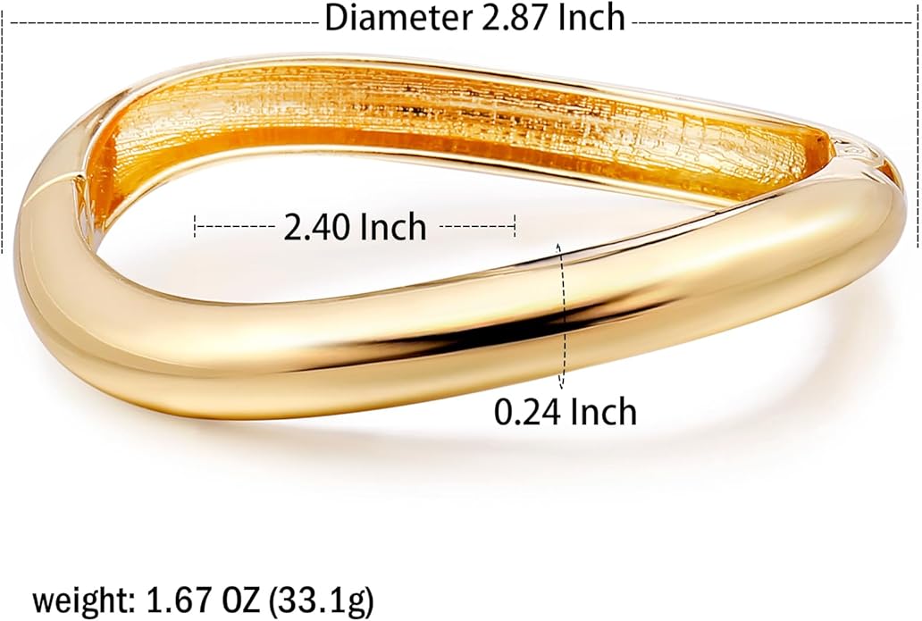 Elegance 11 designs Gold Plated Cuff Bangle Bracelets For Women Set Chunky Trendy Hinged Irregular Cuff Open Wide Gold Bracelet Minimalist Jewelry Gift 2pcs