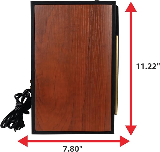Dual Electronics LUHSL20B Cherrywood and Black 2-Way Bookshelf Speakers with Bluetooth | Home Stereo, PC | Loud & Deep Rich Bass | Wireless Remote Control | Smart Speaker Dock | Sold in Pairs