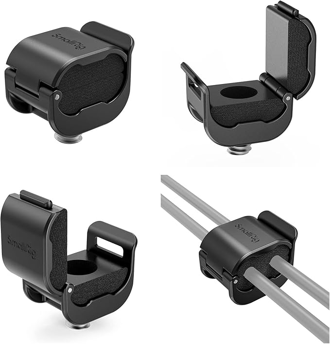 SmallRig Camera Clamp (4 pcs) for HDMI/SDI/Microphone Cable, DSLR Camera Cable Lock Mount Support 2-7mm