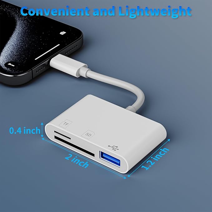 USB C SD Card Reader, 3-in-1 SD Card Adapter with SD MicroSD USB, Groodo Memory Card Reader MicroSD Card Reader Compatible with iPhone15 16/iPad/Mac/Laptop and More USB-C Devices