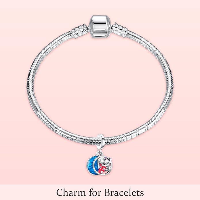 MITSOKU 925 Sterling Silver Charms for Bracelets Necklaces Animal prototype Pendant Safety Chain Dangle Pendants Beads Christmas Day Charms Jewelry Gift for Women