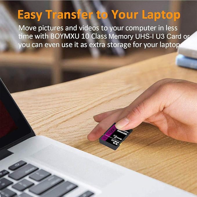 Professional 32GB Class 10 U3 Memory Card - Compatible with Computers, Cameras & Camcorders - Up to 95MB/s Read Speed - Purple/Black