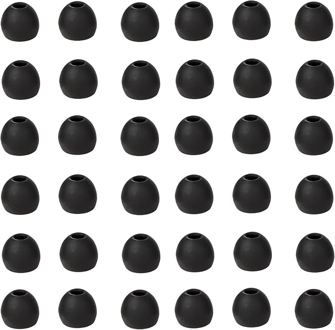 36 Pieces Small Earbud Tips Soft and Comfortable Silicone Earbud Tips Ear Bud Replacement Pieces Silicone Fit Most in-Ear Headphones,Inner Hole 3.8mm -5.5mm,Small Black Replacement Eartips