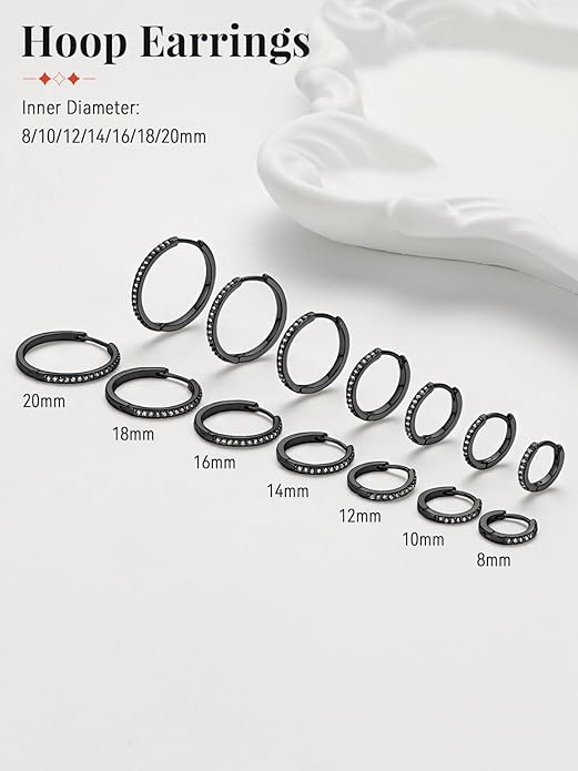 FaithHeart Sterling Silver Hoop Earrings for Women, Hypoallergenic Huggie Hoop Earrings Lightweight Small Cartilage Earrings Hoop Earring Dainty Everyday Earrings 6/8/10/12/14/15/16/18/20mm