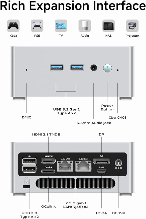 MINISFORUM NAB9 Plus Mini PC with Intel Core i9 12900HK(14C/20T, up to 5.0GHz),Mini Computer Intel lris Xe Graphics 1TB PCIe4.0 SSD 32GB DDR4,OCuLink,Triple Display with HDMI+DP+USB4, 5xUSB Port,2.5G