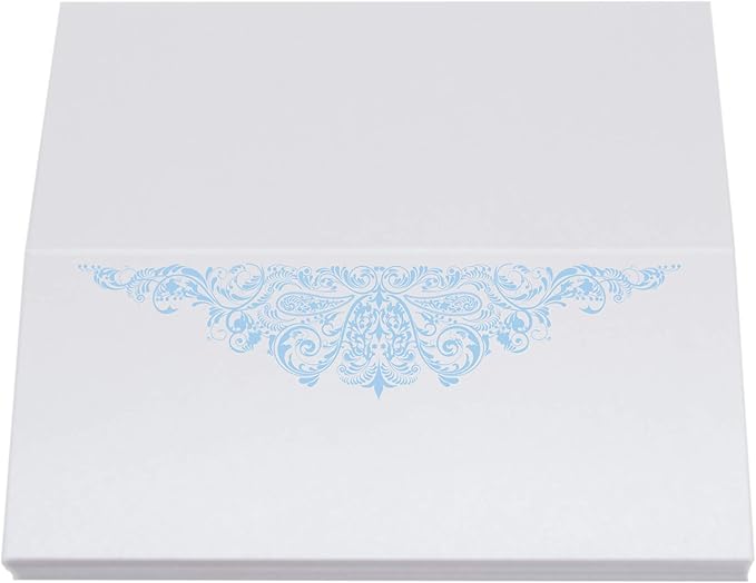 Paisley Place Cards, Light Blue (Choose Color), Set of 150, Pre-cut and Scored - Wedding, Party, Dinner, and Special Events - Made in the USA