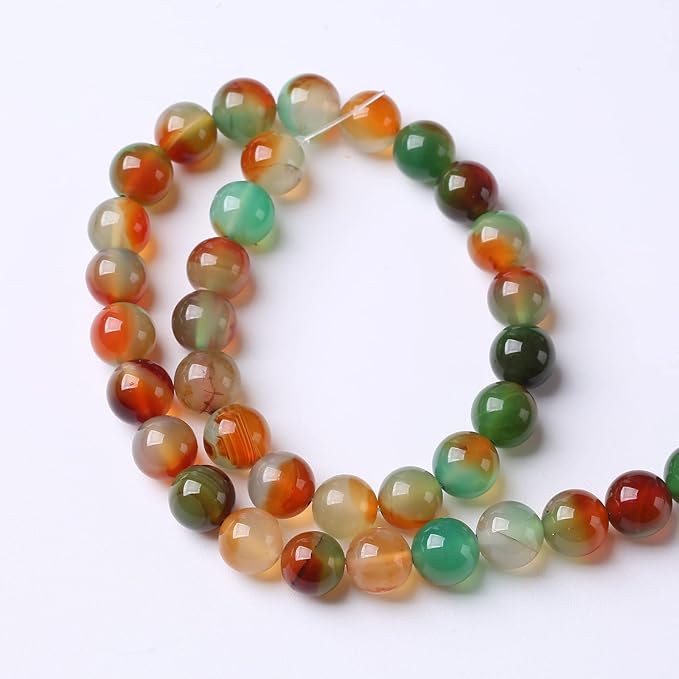 4mm 90pcs Natural Peacock Agates Beads for Jewelry Making Semi Precious Loose Gemstones Beads DIY Bracelet Necklace 15" 1 Strand(Peacock Agate, 4mm)