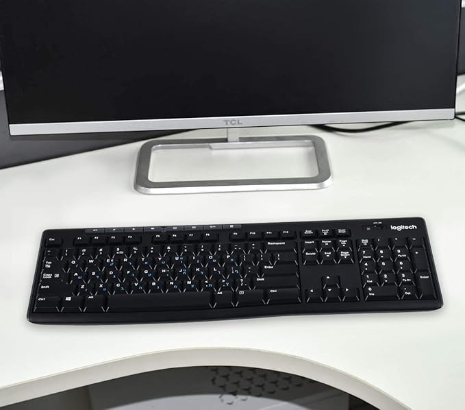 2PCS Hebrew English Keyboard Stickers Black Background with Blue Letters Replacement Stickers for PC Computer Laptop Notebook Desktop Keyboards -Each Unit: 0.43" x 0.51"