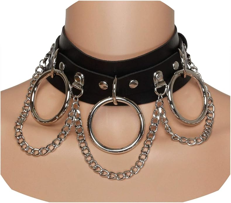 Eigso Vintage Punk Goth Studded Rivet Pu Leather Collar Choker Necklace with Spikes Adjustable