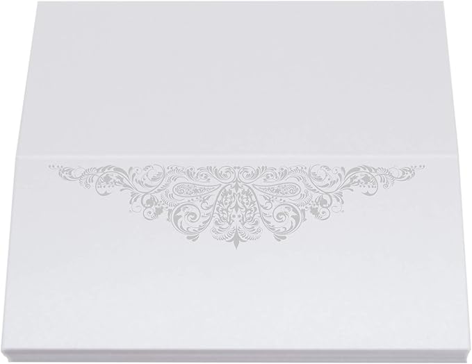 Paisley Place Cards, Silver (Choose Color), Set of 150, Pre-cut and Scored - Wedding, Party, Dinner, and Special Events - Made in the USA