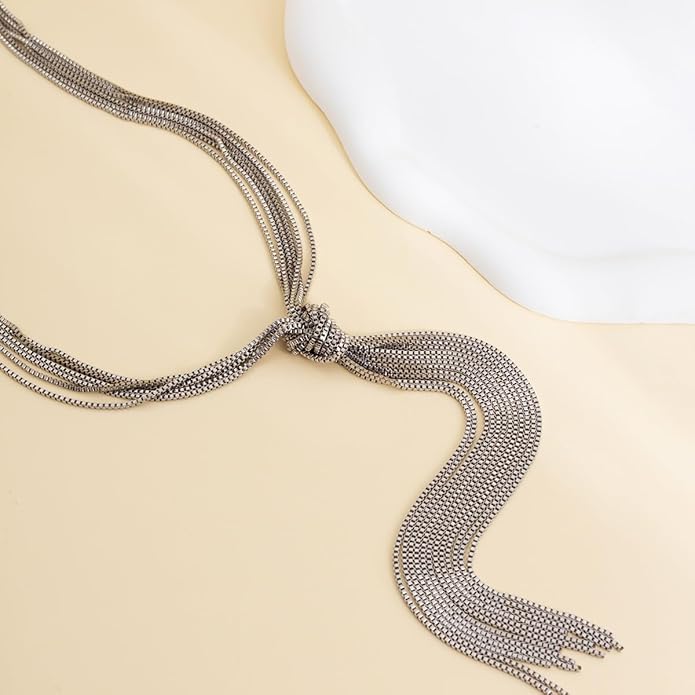 PLOUTOS Chunky Gold Knot Choker Necklace for Women Adjustable Double Snake Chain Design Bold Statement Fashion Jewelry Accessory For Party Daily Wear Gift