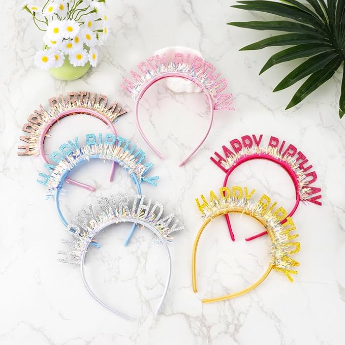 Birthday Headband Tiara, Happy Birthday Headband Tiara Accessories for Women, Blue Tiaras Crown Accessories Decorations Party Favors for Girl Princess