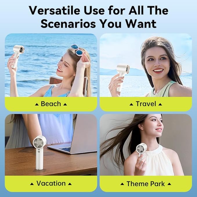 Portable Fan For Travel Mini: Small Pocket Handheld Personal Rechargeable Battery Operated USB High Speed Keeping Cool In Hot Weather Summer Beach For Women (white)