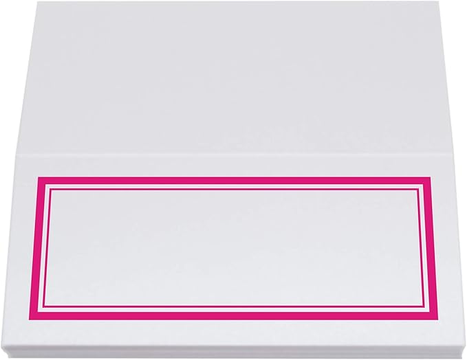 Double Line Border Place Cards, Fuschia (Choose Color), Set of 150, Pre-cut and Scored - Wedding, Party, Dinner, and Special Events - Made in the USA
