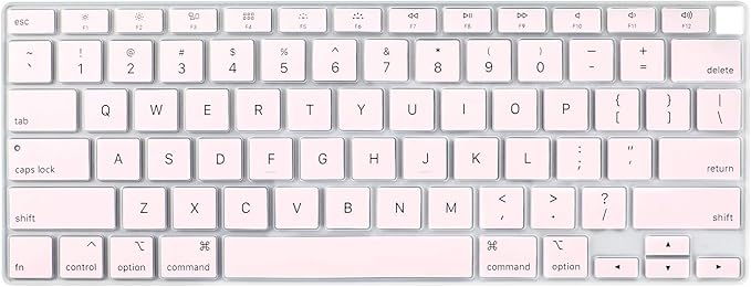 Allinside Silicone Keyboard Cover for New MacBook Air 13 inch A2179 Released in 2020 with Touch ID and Retina Display US Version, Light Pink