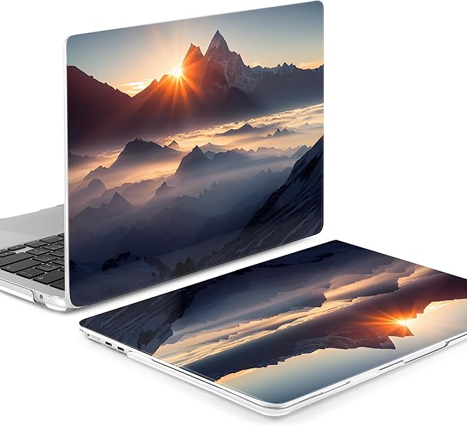 Batianda Premium Case for New MacBook Air 15 inch 2025 M4 2024 2023 with M3 M2 Chip Model A3241/A3114/A2941, Designed Protective Plastic Hardshell & Keyboard Cover & Screen Protector, Sunrise