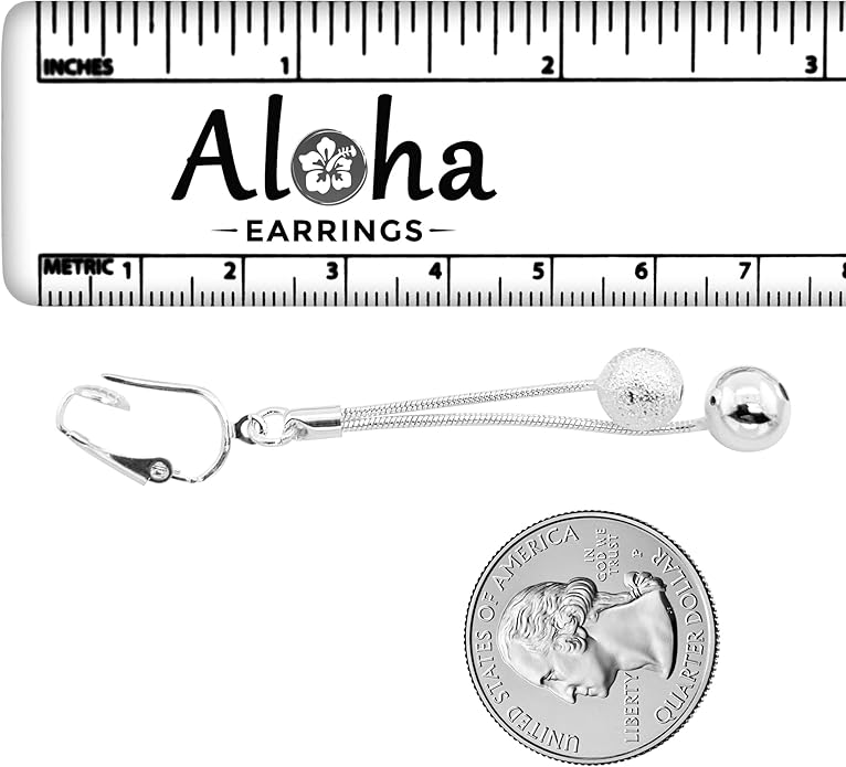 Silver Clip On Earrings For Women, They Look Pierced, Don't Pinch & Won't Fall Off, Hypoallergenic & Lightweight
