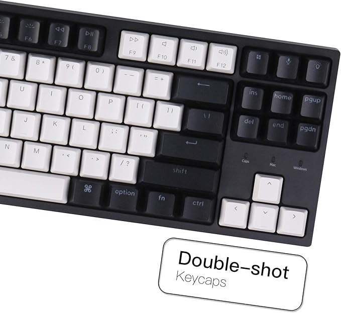 Keychron C1 Wired Mechanical Keyboard TKL, RGB Backlit with Double-Shot ABS Keycaps, 87 Keys Hot-Swappable Pre-lubed Tactile Switch Compatible with Mac Windows