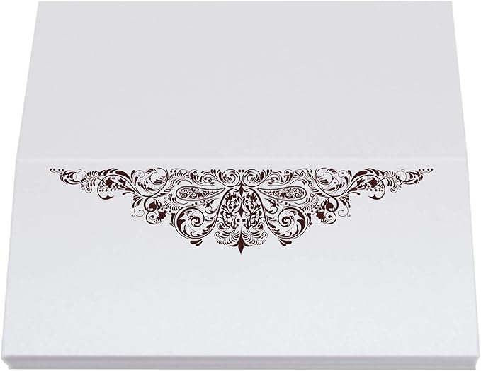 Paisley Place Cards, Chocolate (Choose Color), Set of 25, Pre-cut and Scored - Wedding, Party, Dinner, and Special Events - Made in the USA