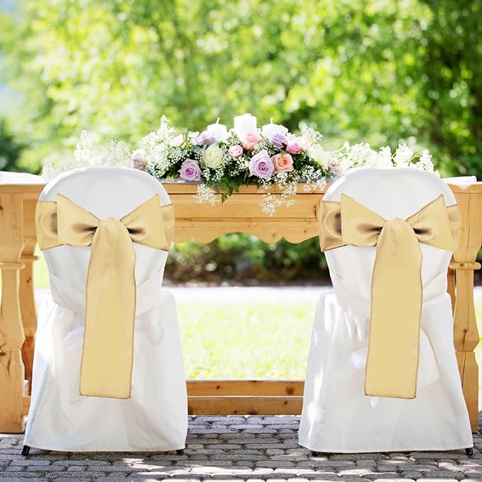 20 Pack Satin Table Runner 12 x 108 Inch Long,Satin Silk Table Runner for Wedding,Birthday Party and Banquet Decoration,Light Gold