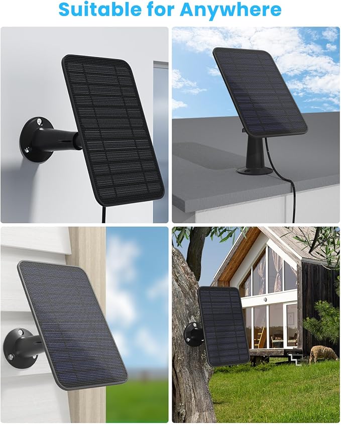 5W Solar Panel for Blink Camera Outdoor, Solar Panel Charger Compatible with Blink Outdoor 4 (4th Gen) Camera, Solar Panel w/Battery for Blink Camera, 9.8ft Cable Rubber Plug IP65 Waterproof, 4 Pack