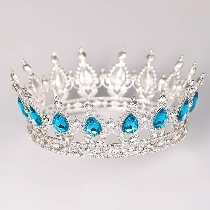 FORSEVEN Queen Crown Rhinestone Wedding Crowns and Tiaras for Women Costume Party Hair Accessories Princess Birthday Crown Crystal Bridal Crown Halloween Decorations Headband