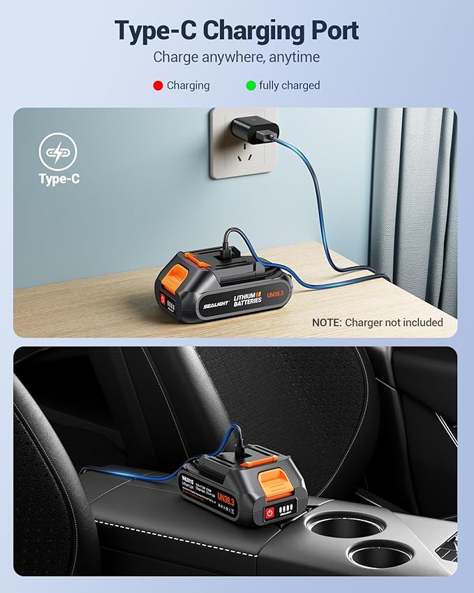 SEALIGHT Car Vacuum Portable Cordless, High Power Suction and Air Duster, 7 in 1 Handhle Vacuum Cleaner for Car, Office, Pet
