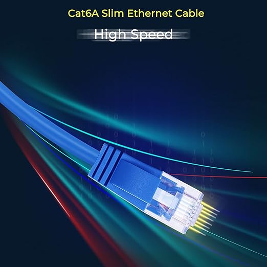 Rapink Patch Cables Cat6a 3ft (10 Pack) Slim, Cat6a Ethernet Patch Cable 10G Support, Snagless Cat 6 Patch Cable for Patch Panel to Switch, Flexiable Cat 6a Ethernet Cable with Gold Plated