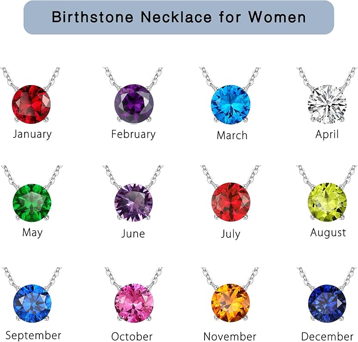 Ursilver Sapphire Necklace for Women, S925 Sterling Silver Birthstone Necklace 2CT Lab Grown Sapphire Birthstone Necklaces September Birthday Gifts September Jewelry Gifts for Women