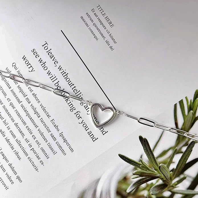 Cute Heart Necklace for Women Gold/Silver Plated Heart Pendant Choker Necklaces Tendy Love Heart Chain Necklace Dainty Gold/Silver Necklace Jewelry Gifts for Women