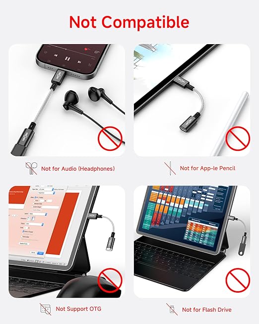 2 Pack 27W USB C to Lightning Cable Adapter, PD Fast Charging & Data Transfer, Type C Female to Lightning Male Charger Converter Cord for iPhone 14/13/12/11,iPad, Airpods,Not for Audio/Headphone/OTG