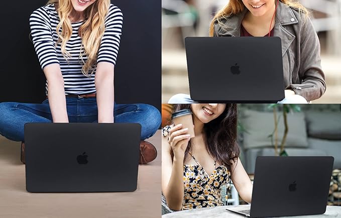 CISSOOK Laptop Hard Shell Case for MacBook Air 13.6 inch M2 A2681, M3 A3113, 2022, 2024, Black, Protective & Scratch Resistant
