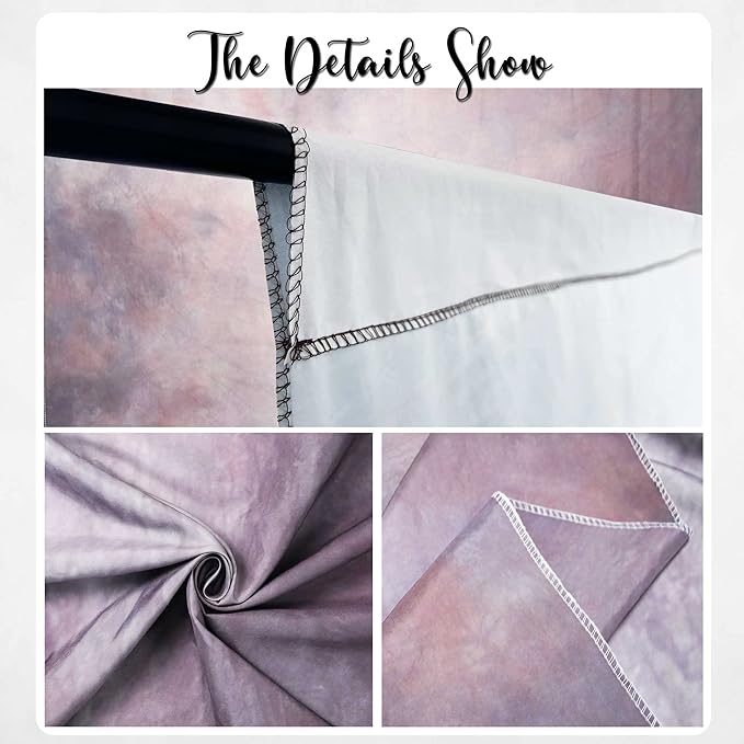 Abstract Professional Photography Backdrop for Portrait Photo Props Booth Background Photoshoot Studio with Polyester Fabric Roller Pocket on Top (8x10,Purple,No Stand)