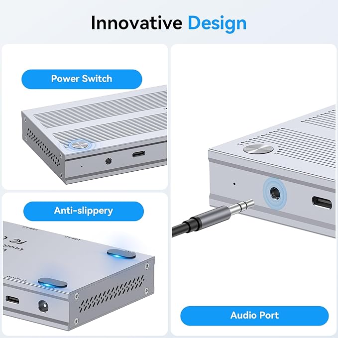USB C Docking Station 3 Monitors with 120W Power Adapter, 4URPC Displaylink Docking Station 3 HDMI for MacBook/Mac mini M4, Windows, and Chrome with USB C(3 HDMI, 5 USB, Ethernet, SD/microSD)