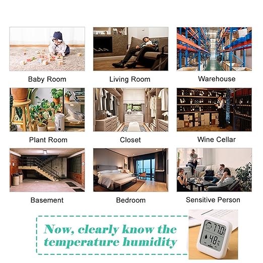 Digital Thermometer and Hygrometer with Comfort Face Display, Hygrometer, Stand, Magnet, Hanging, Simple, Infectious Disease Prevention, Heat Stroke Prevention (Simple, No Clock)
