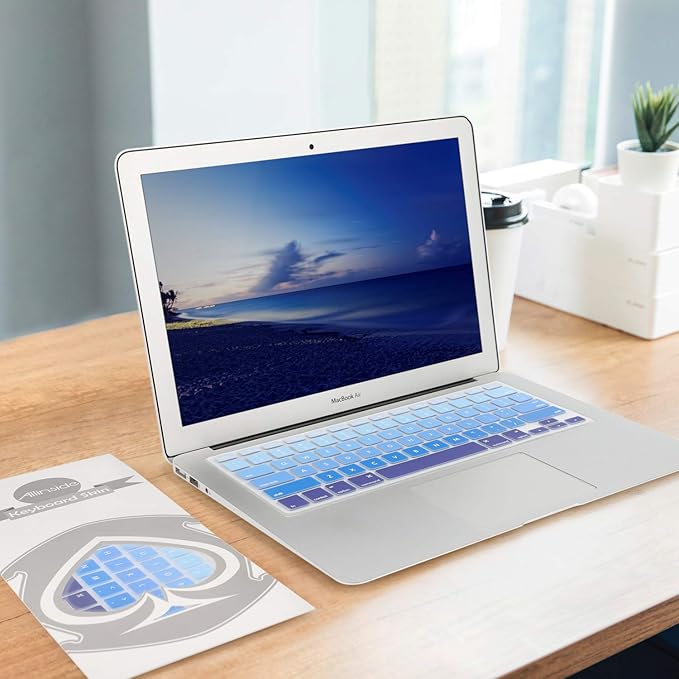 Allinside Blue Ombre Keyboard Cover Skin for MacBook Pro 13" 15" 17" (2015 or Older Version), MacBook Air 13" A1369/A1466, Older iMac Wireless Keyboard MC184LL/B