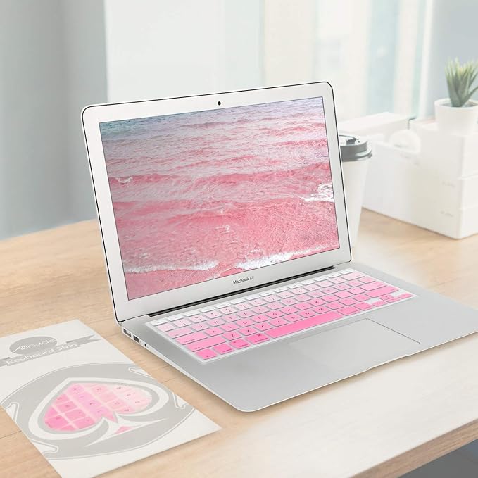 Allinside Pink Ombre Keyboard Cover Skin for MacBook Pro 13" 15" 17" (2015 or Older Version), MacBook Air 13" A1369/A1466, Older iMac Wireless Keyboard MC184LL/B