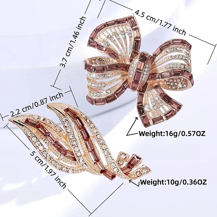 Elegant Leaf-shaped Crystal Brooch, Perfect for Any Occasion,Rose Gold/Silver
