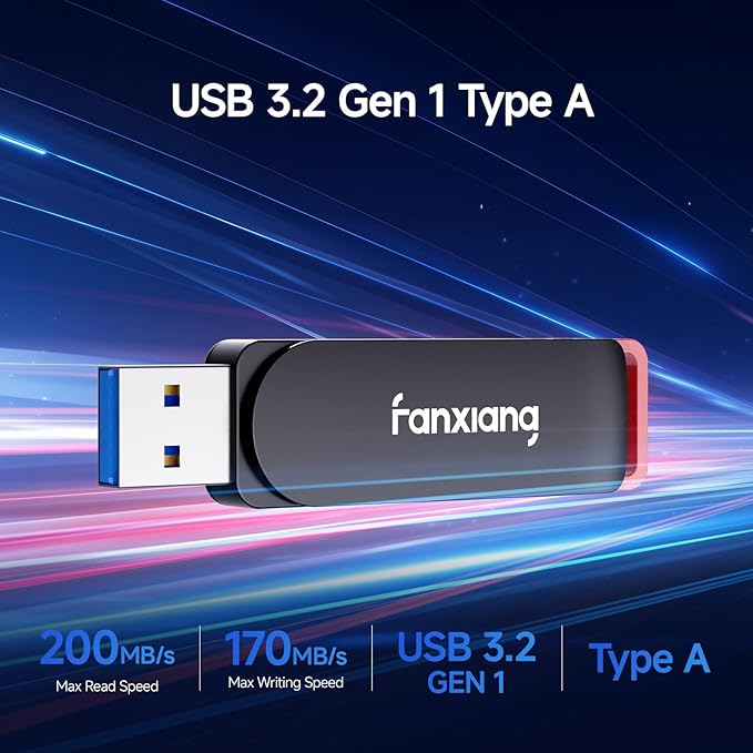 2 Pack 64GB USB Flash Drive, Metal Thumb Drives, USB 3.2 Up to 200MB/s Type A Memory Stick for Storage and Backup, F309