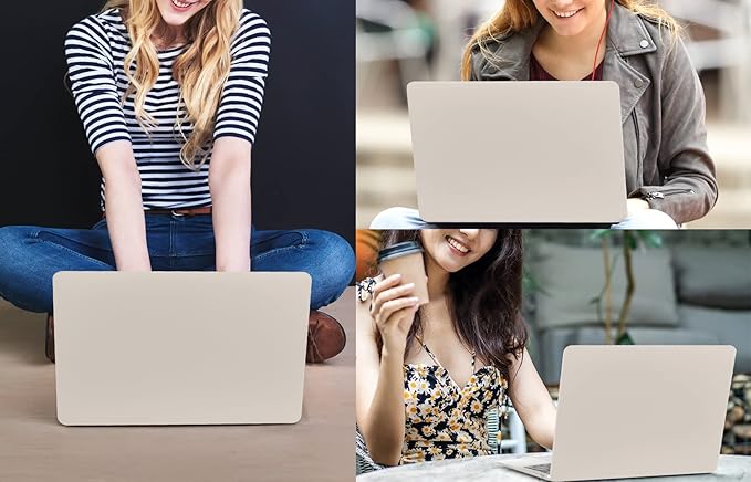 CISSOOK Compatible with MacBook Air 13.6 inch Case 2025 2024 2023 2022 Release M4 M3 M2 Chip, Plastic Hard Shell Case & Keyboard Cover for MacBook Air 13 A3240 A3113 A2681, Beige